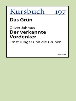 cover image of Der verkannte Vordenker